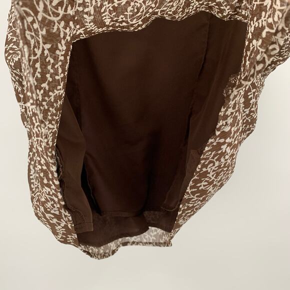 VTG Womens XL(16/18) Babydoll Top Brown V-Neck Layer Y2K Preppy Romantic Career - Picture 13 of 13